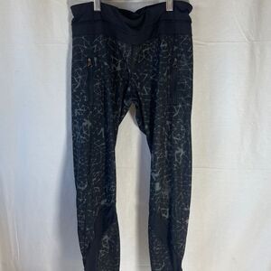 Lululmeon Star Galaxy Black/Grey Zip Pocket Leggings Sz 8